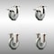 Service Caster 4 Inch 316SS Gray Polyurethane Swivel Top Plate Caster Lock Brake 2 Rigid, 2PK SCC-SS316TTL20S414-PPUB-2-R-2 - alternate 1